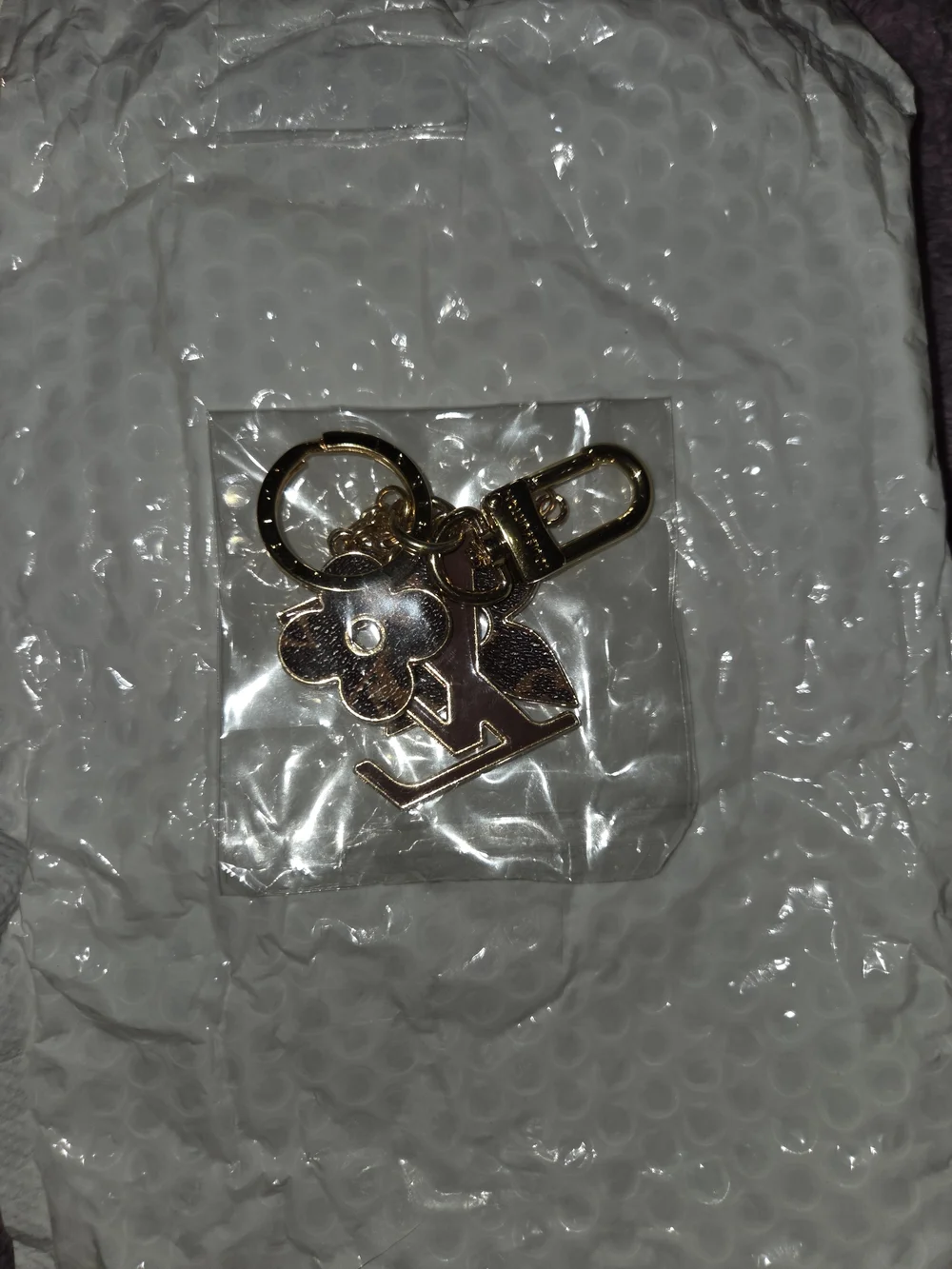 Designer-Inspired Brown Monogram Key Charm